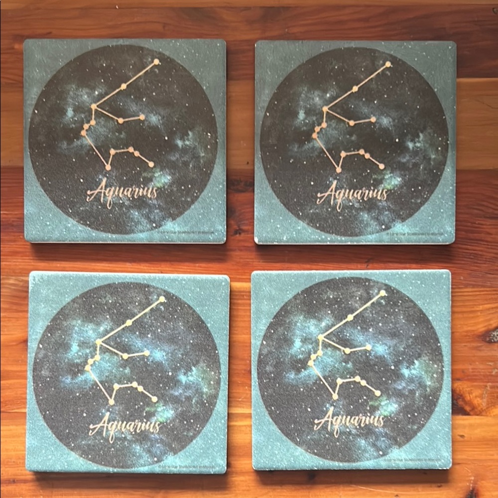 Aquarius Zodiac Coasters Set